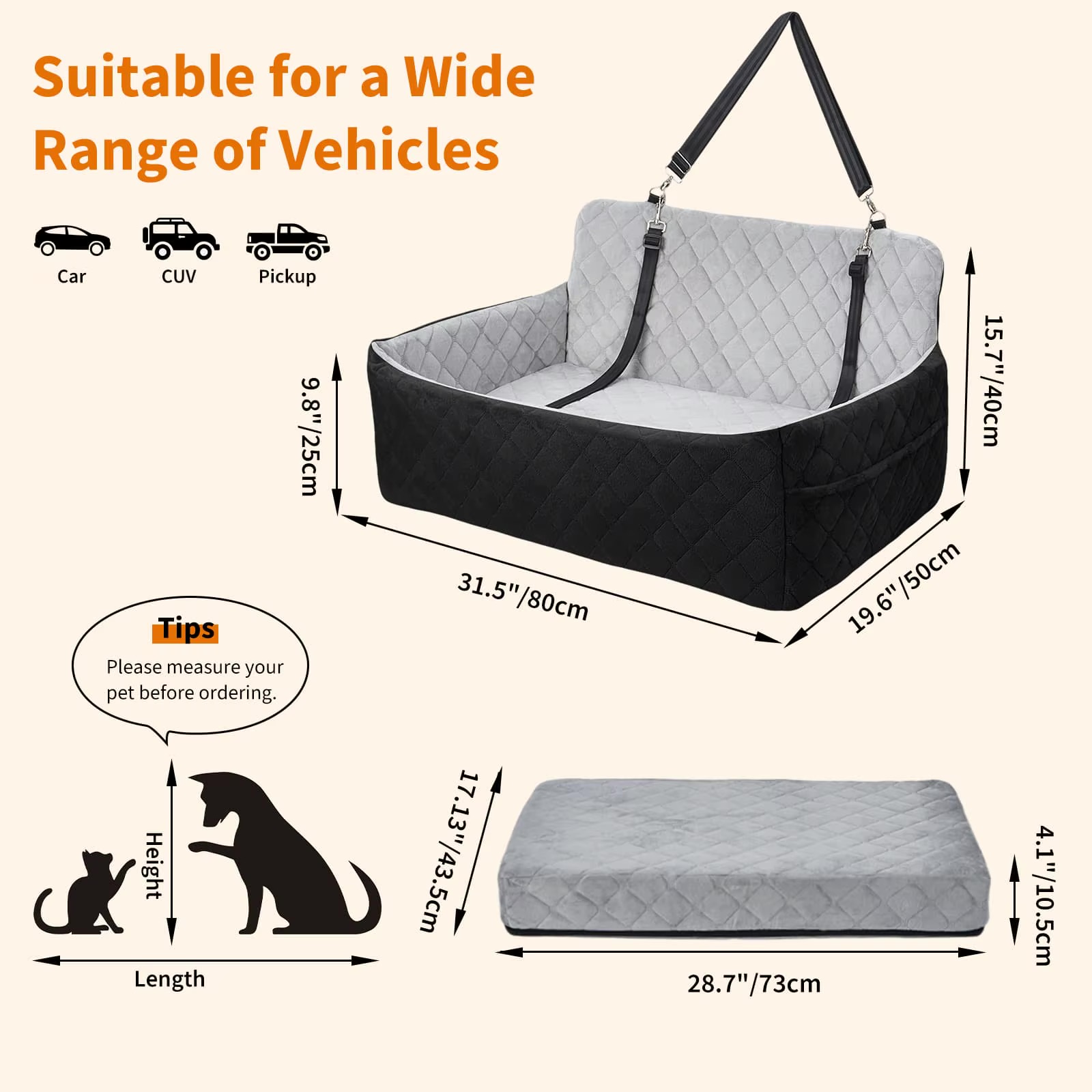 HiMISS Portable Dog Car Seat 4 míry